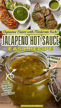 the recipe for jalapeno hot sauce is shown