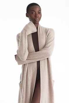 Women's Ynes Tie-Belt Cashmere Robe | NakedCashmere Sweater Robe, Classic Cashmere Sweater Coat With Shawl Collar, Elegant Solid Color Open Front Sweater Coat, Elegant Open Front Outerwear For Loungewear, Elegant Open Front Loungewear Outerwear, Elegant Beige Sweater Coat For Loungewear, Elegant Long Sweater Coat For Loungewear, Cashmere Shawl Collar Sweater Coat For Work, Elegant Cashmere Cardigan With Shawl Collar