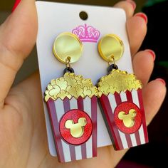 Mickey Mouse Popcorn Acrylic Earrings X1 Pair Of Earrings Brand New With Tags Boutique Offers Welcome! Bundle & Save!! The More U Buy The U Save!! Rest Assured Knowing All Items Are Smoke & Pet Freewhile Storing Items For Sale They Are Kept In A Clean Environment Covered In Protective Wrap To Keep From Dirt & Dust! Disney Acrylic Earrings, Mickey Mouse Popcorn, Mouse Earrings, Mickey Earrings, Mickey Mouse Pumpkin, Black Witch Hat, Disney Gold, Disney Earrings, Enamel Stud Earrings