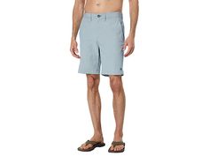 Billabong Crossfire Solid 20 Submersible Shorts - Men's Shorts : Seamist : Stay stylish in comfort with the Billabong Crossfire Solid 20 Submersible Shorts. Belt looped waist. Classic front zip-fly button closure. Front side slip pockets. Back seamed pockets. Straight hem cut. 51% cotton, 43% polyester, 6% elastane. Machine wash, tumble dry. Imported. Measurements: Waist Measurement: 33 1 2 in Outseam: 20 1 2 in Inseam: 8 3 4 in Front Rise: 13 in Back Rise: 16 in Leg Opening: 20 in Product measu Travel Bottoms With Built-in Shorts And Relaxed Fit, Summer Shorts With Hip Pockets And 5-inch Inseam, Casual Bottoms With Built-in Shorts For Travel, Travel Bottoms With Side Pockets For Summer, Summer Travel Bottoms With Side Pockets, Summer Cargo Shorts With Functional Pockets, Casual Cotton Shorts For Travel, Summer Bottoms With 5-inch Inseam And Belt Loops, Summer Bottoms With 5-inch Inseam And Side Pockets