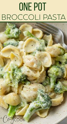 broccoli pasta in a bowl with a fork Creamy Broccoli Pasta, Creamy Broccoli, For Two, Dinner Recipes Easy, Pasta Sides, Easy Healthy Dinner, Dinner Recipes For Family, Broccoli Pasta, Recipes For