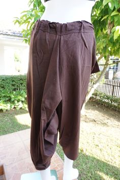 "⬇️ SHOP HERE https://www.etsy.com/ch-en/shop/IndycraftsDesigns Aladdin Pants, Harem Pants 100% Cotton Unisex pants, perfect for yoga, The fabric is cotton soft, lightweight, and airy, ideal for those warm days. If it's a bit chilly, you could always wear leggings underneath. super comfortable cotton pants made of light, comfortable to wear 100% cotton. Cotton is a natural material that wicks moisture to keep you cool, comfy & dry. Floral printed, elastic waistband,medium-weight, Soft and Co Cotton Harem Pants With Tapered Leg And Belt Loops, Cotton Harem Pants With Belt Loops And Tapered Leg, Cotton Tapered Leg Harem Pants With Belt Loops, Traditional Brown Cotton Bottoms, Traditional Brown Harem Pants, Traditional Fitted Brown Bottoms, Ninja Pants, Samurai Pants, Cotton Harem Pants