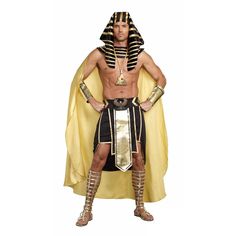 Buy Costumes King of Egypt Costume for Adults sold at Party Expert King Tut Costume, Egypt Costume, King Of Egypt, King Pharaoh, Egyptian Halloween, Fireman Costume, Egyptian Men, Pharaoh Costume, King Costume