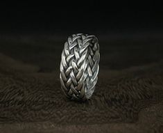 Braided Band Silver Ring // 925 Sterling Silver Sizes: 8 through 12 available Finish: oxidized Weight: 7 grams Band: 8.5 mm Hallmark 925 Shipping: free USA shipping with reduced international rates Mens Rings Silver, Silver Celtic Rings, Celtic Band, Celtic Ring, Tungsten Mens Rings, Celtic Rings, Braids With Weave, Mens Silver Rings, Silver Prices