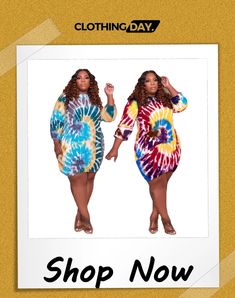 Plus Size Tie Dye 3/4 Sleeve Print Dress New Dresses, New Print, Print Dress, Tie Dye, Shop Now, Dye, Plus Size, Dresses, Clothes