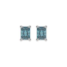 Fancy Blue Classic Radiant Diamond Earrings made with a fancy Blue radiant-cut diamonds set in a four prong setting.Details: - Made to Order- Diamond Weight: 2.00 CT, 3.00 CT, 4.00 CT, 5.00 CT, 6.00 CT- No. Of Diamonds: 2- Diamond Cut: Radiant- Diamond Type: Lab Grown Diamond (CVD, HPHT)- Diamond Clarity: VS - Diamond Color: Fancy Blue- Setting Type: Four Prong- Metal Type: 14K Solid Gold,18K Solid Gold- Choice of Gold Color: Yellow Gold, White Gold, Rose Gold- Jewelry Certification: Jewelry pri Classic Blue Diamond Earrings With Brilliant Cut, Blue Classic Diamond Earrings With Brilliant Cut, Classic Blue Diamond Earrings Brilliant Cut, Classic Blue Brilliant Cut Diamond Earrings, Classic Blue Diamond Earrings With Prong Setting, Blue Emerald Cut Earrings For Formal Occasions, Blue Diamond Earrings With Vvs Clarity, Blue Diamond Cut Diamond Earrings, Blue Diamond Cut Earrings Fine Jewelry