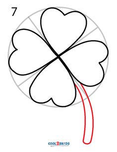 how to draw a four leaf clover for st patrick's day