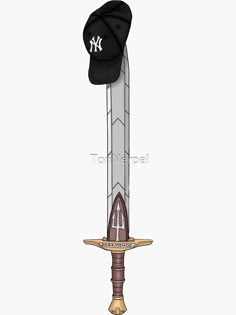 "Riptide and Annabeths Hat" Sticker by ToriNerpel | Redbubble Annabeths Yankee Cap, Annabeth Chase Tattoo Ideas, Solangelo Tattoo Ideas, Riptide Percy Jackson Drawing, Percy Jackson Painting Ideas, Percy Jackson Riptide