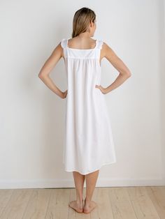 Mandi Nightgown - Ladies Nightgowns, Jacaranda Living, Victorian Nightgown Cotton Sleeveless Nightgown For Wedding Night, Sleeveless Cotton Nightgown For Wedding Night, White Summer Nightgown For Hospital, White Broderie Anglaise Nightgown For Sleep, Ladies Nightgowns, White Cotton Nightgown, Linen Gown, Victorian Nightgown, Cotton Nighties