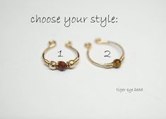 two different types of rings with the words choose your style written below them on top of each other