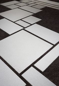 the floor is made out of white squares