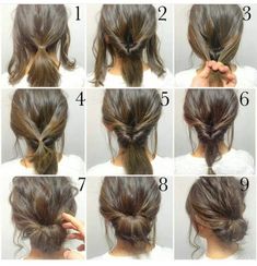 Fesyen Rambut Pendek, Easy Hair Updos, Peinados Recogidos, Step By Step Hairstyles, Fishtail Braid, Low Bun, Work Hairstyles, Penteado Cabelo Curto