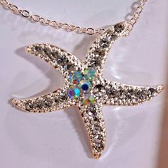 Brand New In Box Beautiful Crystal Starfish Necklace. Starfish Charm Jewelry For Parties, Party Jewelry Starfish Charm, Starfish Charm Party Jewelry, Crystal Kingdom, Starfish Necklace, Starfish, Womens Jewelry Necklace, Silver Jewelry, Jewelry Necklaces