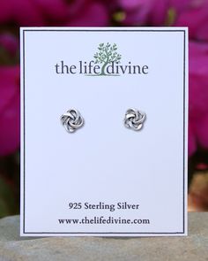 Sterling Silver Celtic Knot Stud Earrings Our Sterling Silver Celtic Knot Earrings measure 1/4" Round or 6 mmThe earrings are presented on a custom printed earring card which is inside a jewelry box. 925 Sterling Silver Celtic Knot Jewelry, Knot Jewelry, Celtic Knot Earrings, Knot Stud Earrings, Knot Studs, Earring Card, Knot Earrings, Earring Cards, Sterling Silver Studs