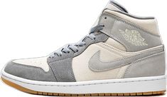 Air Jordan 1 MID SE Coconut Milk Beige Suede High-top Sneakers For Streetwear, Gray High-top Sneakers With Gum Sole, Retro Basketball Shoes, Air Jordan 1 Mid Se, Buy Jordans, Limited Edition Sneakers, Air Jordan Sneakers, Air Jordan 6, Air Jordan 11