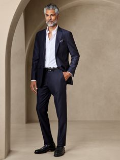 Signature Italian Hopsack Suit Pant | Banana Republic Wedding Guest Men, Wedding Guest Suits, Steven Grant, Business Professional Outfits, Guest Attire, Traje Casual, Suit Pant, Wedding Attire Guest, Navy Suit