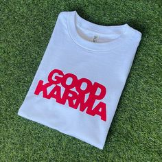 Brand new  100% cotton  6.0 oz Colorful Restaurant, Typography Shirt Design, Text Tee, Text Shirt, Fill In The Blank, Shirt Design Inspiration, Good Karma, Handmade Brand, Mens T Shirts