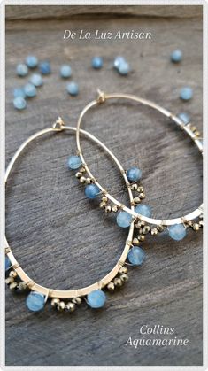 Collins - Aquamarine Gold Oval Hoop Earrings Bridesmaid Wedding Bridal Holiday Golden Artisan Minimalist Jewelry March Birthstone Light Blue Oval Hoop Earrings, Everyday Gifts, Earrings Bridesmaid, Earrings Inspiration, March Birthstone, Bridesmaid Wedding, Bright Gold, Fun Earrings, Bridesmaid Earrings