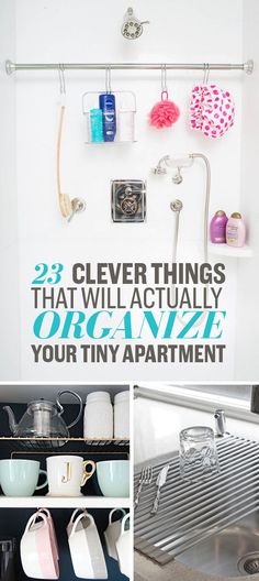 Phenomenal organizing powers. Itty bitty living space. Small Apartment Organization, Apartment Hacks, Apartment Storage, Trendy Apartment, Tiny Apartments, Apartment Organization, Small Space Organization, Small Apartment Decorating, Design Apartment