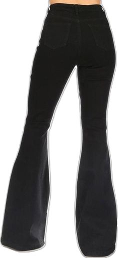 Trendy Cotton Flares With Flared Hem, Chic Stretch Jeans With Flared Hem, Trendy Black Mid-rise Flares, Trendy Mid-rise Black Flares, Trendy Flare Jeans With Flared Hem, Trendy Fall Flare Jeans With Flared Hem, Trendy Flared Hem Jeans For Fall, Trendy Stretch Jeans With Flared Hem, Casual Stretch Flare Jeans With Flared Hem