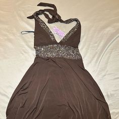 Brand New With Tag | Brand: Xoxo | Halter Dress In Brown Brown Halter Dress, Dresses Brown, Oc Inspo, Brown Dress, Dream Wardrobe, Halter Dress, Room Ideas, Night Out, Colorful Dresses