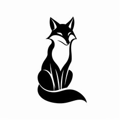 a black and white picture of a fox Fox Stencil, Fox Linocut, Fox Template, Silhouette Animals, Fox Craft, Fox Svg, Kingdom Art, Identity Project, Fox Logo