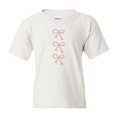 Add some fun and flair to your kid's wardrobe with our Monogrammed Tasseled 'Bows' T-Shirt! The unique Tasseled 'bows' design adds a playful touch to any outfit. Personalize it with your child's initials for a custom look. Perfect for any young fashionista! Bows Design, Clear Stadium Bag, Lilly Inspired, Long Sleeve Baseball Tee, Heart Socks, Matching Sets Outfit, Comfort Colors Sweatshirt, Fall Denim, Long Sleeve Kids