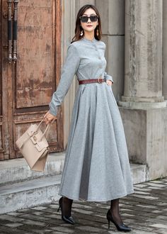 Long Wool Dress, Wool Shirt, Winter Dress, Wool Dress, Dress Long, Warm Winter, Button Up, Shirt Dress, China