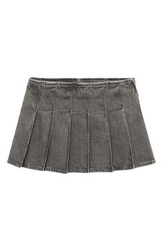 Crisp pleats enhance the preppy vibe of this nonstretch denim miniskirt that's perfect for meeting friends for brunch or a casual date night. Hidden side-zip closure 100% cotton Machine wash, line dry Imported Denim Tennis Skirt, Denim Miniskirt, Pleated Denim, Casual Date Night, Meeting Friends, Meet Friends, Casual Date, Jeans Rock, Grey Denim