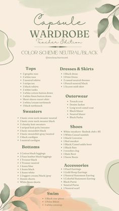 Capsule Wardrobe Checklist—teacher edition Ultimate Capsule Wardrobe Checklist, Preschool Teacher Capsule Wardrobe, Teacher Outfit Capsule, Wardrobe Checklist Woman, Teacher Capsule Wardrobe 2024, Capsule Wardrobe Teacher, Smart Casual Capsule Wardrobe, Teacher Wardrobe Capsule, Capsule Wardrobe Formula