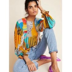 Gorgeous And New Without Tags. Bohemian Aesthetic, Peasant Blouse, Mode Vintage, Small Accessories, Colorful Fashion, Look Fashion, Pullover Styling, Style Me, Anthropologie