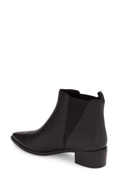 Clean, modern angles are the name of the game on this pointy-toe Chelsea boot that demonstrates poised, everyday sophistication. 1 1/2" heel (size 8.5) 4 1/2" shaft Pull-on style with elastic gore insets Leather and textile or genuine calf hair (USA) upper/leather and textile lining/synthetic sole Imported Women's Shoes Chic Chelsea Boots With Low Heel And Medium Width, Modern Low Heel Spring Boots, Modern Flat Heel Boots For Fall, Modern Low Heel Boots For Spring, Modern Pointed Toe Booties For Fall, Modern Boots With Medium Width And Low Heel, Modern Boots With Low Heel And Medium Width, Modern Chelsea Boots With Pointed Toe For Fall, Spring Workwear Chelsea Boots With Pointed Toe