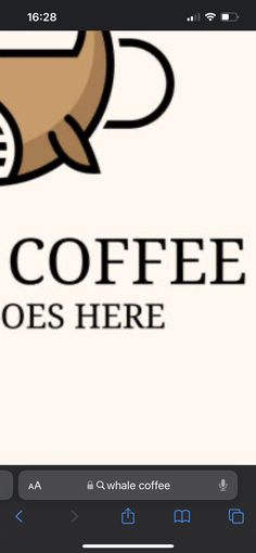 the coffee logo is shown in this screenshot from an iphone screen shot, and it appears to be being viewed on its own phone