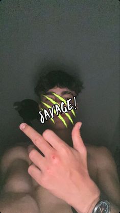 a man with his hands in front of him and the words saying'sayage '