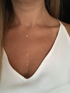 Diamond Drop Necklace, Solid Gold Necklace, Popular Jewelry, A Necklace, Lariat Necklace, Gold Chain Necklace, Drop Necklace, Dainty Jewelry, Dainty Necklace