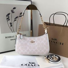 COACH Teri Shoulder Bag CA548 in Signature Canvas white 2 way Shoulder Bag New * Description ◆Condition: New with tag ◆Material: Coated Canvas x Leather ◆Size (approx.): vertical 13 cm (center) x horizontal 23 cm (bottom) x depth 6.5 cm (bottom) *Please feel free to ask us if you have any questions! It ’s all in the image, so Please be sure to check the accessories and condition before purchasing.  * Shipping Check our shipping services. * Payment *Please make a payment within 5 days after you won or purchased. * International Buyers - Please Note: Import duties, taxes and charges are not included in the item price or shipping charges.  These charges are the buyer’s responsibility. Please check with your country’s customs office to determine what these additional costs will be prior to bid Coach Teri Shoulder Bag, Leather Tags, Simple Packaging, Girly Bags, Coach Outlet, Coach Shoulder Bag, Pretty Bags, Signature Canvas, Outlet Store