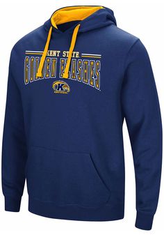 Put your Flash the Golden Eagle spirit on display in this Kent State Golden Flashes Long Sleeve Hoodie! You'll be cozy on game day in this Kent State University Mens Navy Blue Graham Hooded Sweatshirt. This Flash the Golden Eagle Long Sleeve Hoodie features a Tackle twill applique of Kent State arched over team logo on front chest. Wear your Kent State Golden Flashes spirit with pride in this great Mens Hooded Sweatshirt! Kent State University, Kent State, Golden Eagle, Hooded Sweatshirt Men, Mens Hooded, Mens Navy, Team Colors, State University, Long Sleeve Hoodie