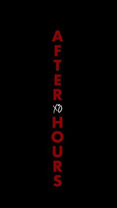 the words after hours written in red on a black background