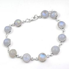 AAA Solid  Quality Rainbow Moonstone Round Shape Gemstone Bracelet - 925 Sterling Silver Women Bracelet Jewelry For Gift length 7.5" -ab0306 (Stamped 925).MATERIAL- 925 STERLING  SILVERBRACELET SIZE - 7.5" STONE - MoonstoneSTONE SHAPE - RoundBRACELET WEIGHT - 11.1 GRAMSSTONE SIZE - 9 x 9 MM Silver Moonstone Round Crystal Bracelet, Silver Round Moonstone Crystal Bracelet, Silver Moonstone Crystal Bracelet, Sterling Silver Bracelet With Gemstone And Moonstone, Silver Jewelry With Cabochon Round Beads, Silver Gemstone Bracelets With Round Beads, Silver Bracelets With Natural Moonstone, Silver Moonstone Bracelet With Natural Stones, Sterling Silver Moonstone Bracelet Gift