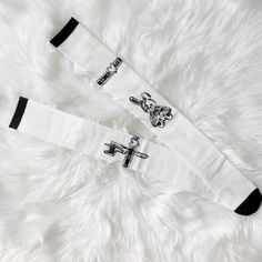 𝒜𝒷ℴ𝓊𝓉: Material: Cotton ♡ 𝓈𝒾𝓏𝒾𝓃ℊ ♡ The flat length of the socks is 26''/66cm↕, and they can stretch up to 23.6''/60cm↕ at the thigh. White Stretch Over-the-knee Socks, Harajuku Style Thigh-high Stretch Stockings, Trendy White Thigh High Stockings, Harajuku Style Stretch Knee-high Stockings, Stretch Cotton Thigh High Stockings, Stretch Cotton Thigh-high Socks, White Thigh High Trendy Hosiery, Trendy White Thigh High Hosiery, Trendy White Thigh-high Hosiery