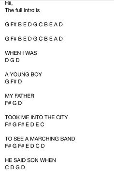 an iphone screen with the text'when i was a young boy, my father took me into the city to see marching band