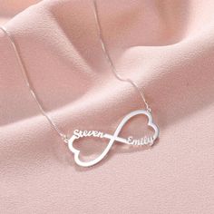 Custom Infinity Relationship Necklace | Double Name Couples Gift | Life Token Necklace For Couples, Relationship Necklaces, Christmas Gift For Girlfriend, Promise Necklace, Infinity Pendant, Infinity Jewelry, Custom Christmas Gifts, Christmas Gifts For Girlfriend, Infinity Heart