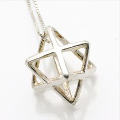 Sterling Silver Jewish Star of David Merkava Necklace from JewelryJudaica Symbolic Sterling Silver Jewelry With Star Charm, Symbolic Sterling Silver Star Jewelry, Sterling Silver Star Charm Jewelry, Spiritual Sterling Silver Star Jewelry, Sterling Silver Symbolic Necklace With Star Charm, Symbolic Sterling Silver Star Charm Jewelry, Symbolic Sterling Silver Star Charm Necklace, Symbolic Silver Star Necklace, Silver Star Of David Symbolic Jewelry