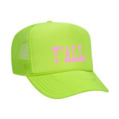 Custom embroidered HOWDY Trucker Hat Pearl Bride, Snap Backs, Neon Green, Orange Pink, Black N Yellow, Black Diamond, Trucker Hat, Crew Neck Sweatshirt, Neon