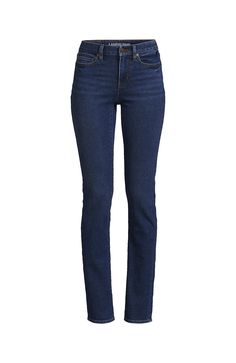 With a mid-rise waist and straight-leg silhouette, these stylish jeans are great for every day. They fit great and flatter every body. Classic 5-pocket design with button & zip fly, plus belt loops; Contoured, no-gap-in-back waist; Mid rise: Sits slightly below the waist, not too high or too low; Straight leg is not too wide, not too narrow with slight taper at the ankle;; Indigo: 52% cotton/20% Recover™ recycled cotton fiber/27% polyester/1% spandex.; White/Black: 78% cotton/20% REPRE Straight Leg Blue Jeans, Feel Good Stories, Stylish Jeans, Better Future, Pocket Design, Lands End, Recycled Cotton, Cotton Fiber, Straight Leg Jeans