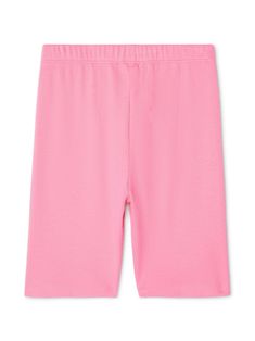 pink cotton shorts stretch-cotton fine ribbed logo print at the leg elasticated waistband straight hem knee-lengthComposition: Cotton, 100% Spring Athleisure Biker Shorts With Elastic Waistband, Pink Stretch Pajama Shorts With Elastic Waistband, Casual Elastic Biker Shorts For Spring, Pink Stretch Athleisure Pajama Shorts, Spring Biker Shorts For Loungewear, Spring Loungewear Biker Shorts, Spring Basic Short Leg Bottoms, Pink Stretch Bottoms With Ribbed Waistband, Pink Shorts With Ribbed Waistband