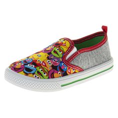 PRICES MAY VARY. OFFICIALLY LICENSED: Featuring iconic Sesame Street characters like Elmo, Cookie Monster and Big Bird. Lowtop sneakers are sure to delight any young fan of the beloved Television show. LOWTOPS: Low top kid shoes feature slip on closure that are perfect for kids to get ready fast! Available in sizes ranging from 5-10 Toddler to 11 Little Kid. SAFE AND SECURE: With non-slip these shoes provide excellent traction, helping to prevent slips and falls on slippery floors. COMFORTABLE: Elmo Shoes, Sesame Street Elmo, Sesame Street Characters, Street Shoes, Slip And Fall, Classic Kids, Toddler Shoes, Toddler Sizes, Sesame Street