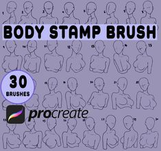 the body stamp brush is shown in black and white, which includes 30 different poses