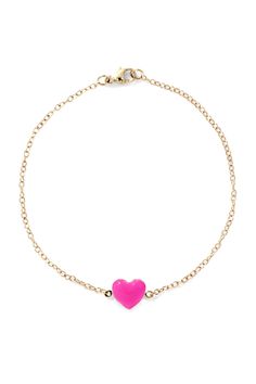 Wear your heart around your wrist. Features a heart charm in your choice of enamel color. Gold Heart Bracelet, Alison Lou, Classic Bracelets, Neon Orange, Pretty Jewellery, Heart Bracelet, Heart Of Gold, Ring Bracelet, A Heart