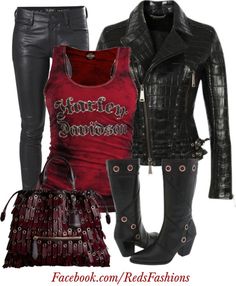 Biker / Rocker Chick <3 Lady Biker Outfits, Rp Outfits, Sinful Clothing, Biker Girl Outfits, Motorcycle Street, Vampire Fashion, Bike Outfits, Character Styles, Rocker Outfit